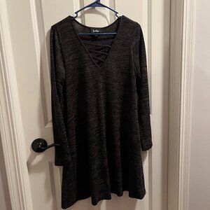 By & By Long Sleeve Shirt Dress